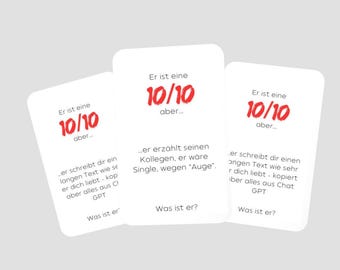 10/10, but... - The card game for your girls' night! Is he still a 10/10 if he saves you as "Ali"? Find out together!