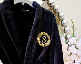 greek key bathrobe
