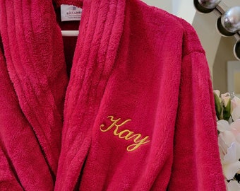 Personalized Women's Men's  Plush Robe - Monogrammed Bathrobe with Name or Initials- Mother's Day Father's Day Gift - Bridal Robe