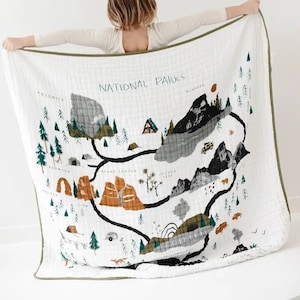 National Parks Cotton Muslin Throw for Kids Baby and Toddler Quilt Blanket Swaddle Baby Shower Gift for Girl or Boy image 6