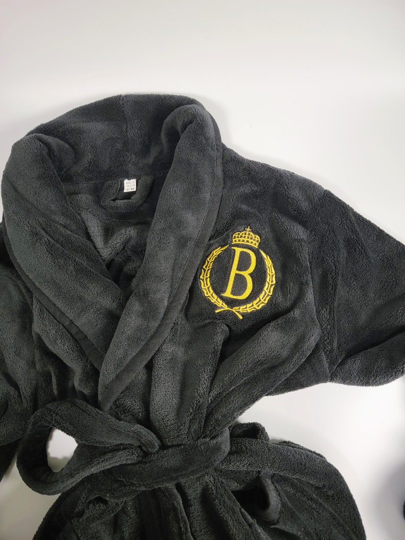 Personalized Men's Plush Robe Monogrammed Bathrobe With Etsy