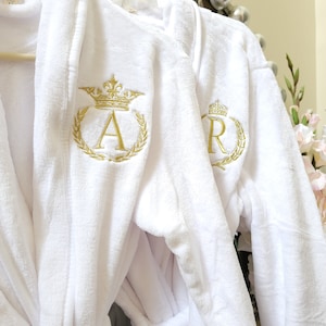 Personalized Men's Women's Plush Robe - Monogrammed Bathrobe With King ...