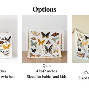 Personalized Butterfly Cotton Muslin Throw for Kids Family Tree Quilt Group Name Quilt Baby and Toddler Quilt Blanket Swaddle image 7