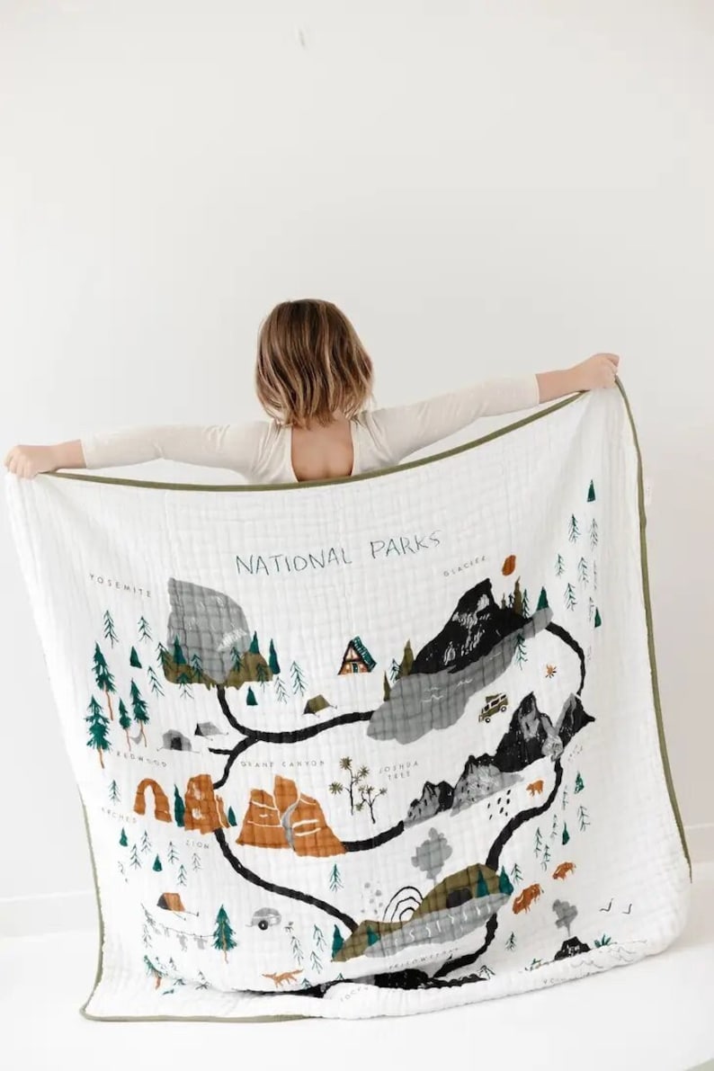 National Parks Cotton Muslin Throw for Kids Baby and Toddler Quilt Blanket Swaddle Baby Shower Gift for Girl or Boy image 6