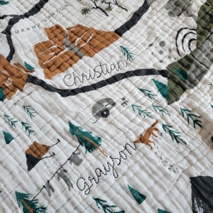 National Parks Cotton Muslin Throw for Kids Baby and Toddler Quilt Blanket Swaddle Baby Shower Gift for Girl or Boy image 4