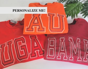 Personalized Embroidered Crewneck Sweatshirt - School Team Organization Shirt Custom Double Varsity