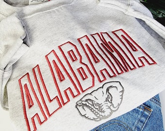 Alabama Embroidered Crewneck Sweatshirt, Hoodie, or T-Shirt for Women or Men - Bama State College Elephant Shirt