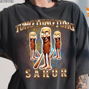 Tung Tung Tung Sahur Funny T-shirt, Bootleg Rap Tee, Italian Brainrot Shirt, Baseball Bat Meme Shirt, Weird Absurd Funny Shirt, Trending Tee