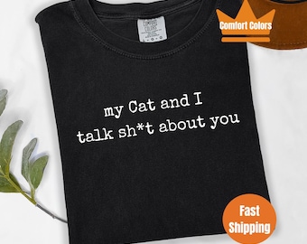 Comfort Colors Cat Mom T-Shirt, Funny Cat Lover Tee