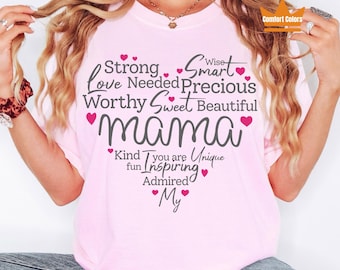Mama Heart T-Shirt, Comfort Colors Mother's Day Gift