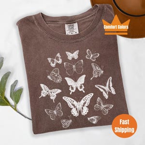 Vintage Butterfly and Moth T-Shirt, Cottagecore Aesthetic Comfort Colors Shirt, Nature Lover Tee, Cute Butterfly Shirt, Cottage Core Shirt
