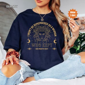 No seré recordada como una mujer callada, camisetas feministas, camiseta feminista Medusa, camiseta Girl Power, camiseta por los derechos de las mujeres