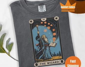Wizard Tarot Card Comfort Colors Shirt, DnD Unisex Tee
