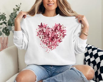 Butterfly Heart Graphic Tee, Valentine's Day Gift