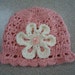 Crocheted Baby Girl Hat in Peach