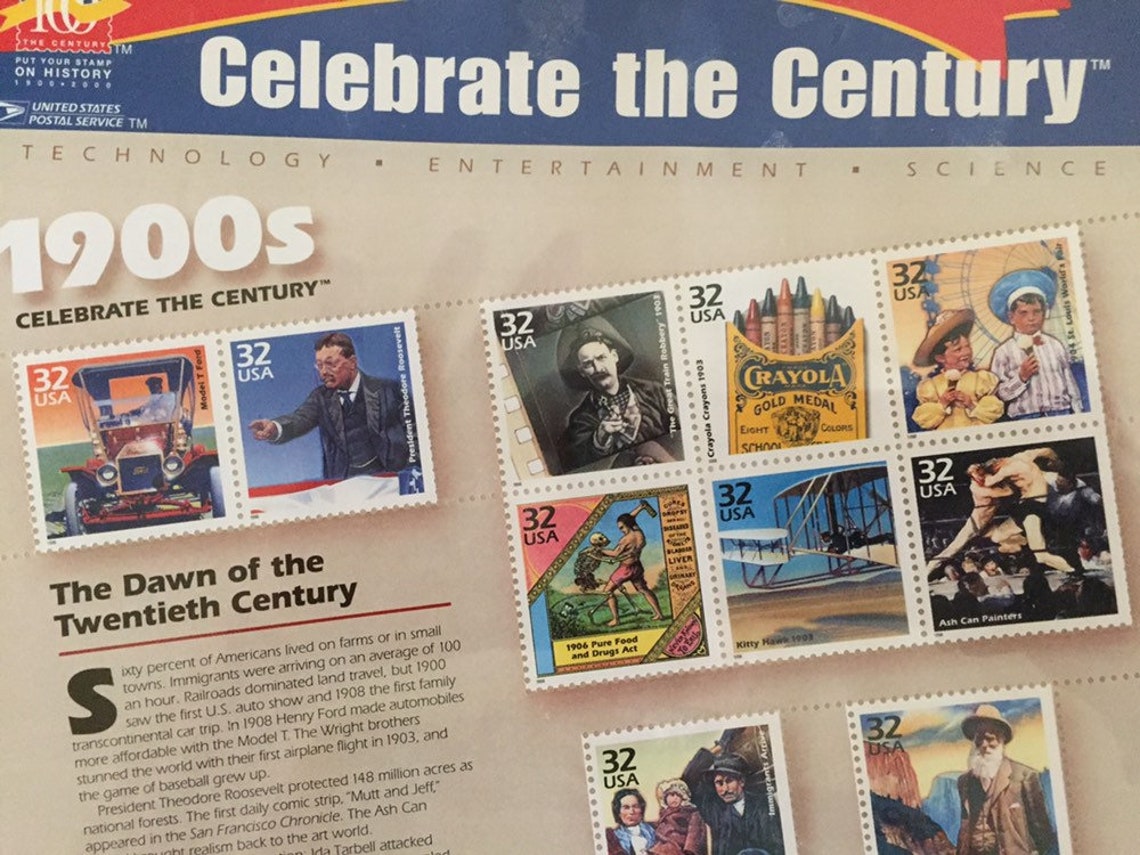 Vintage Celebrate the Century 1900s Stamps Etsy UK
