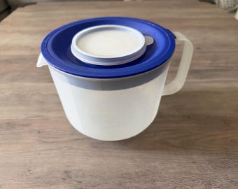 Vintage Tupperware Mix-N-Store Pitcher with Lid, Measuring Bowl