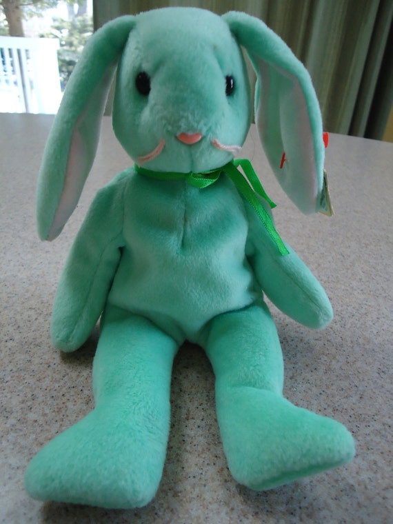 green bunny beanie baby