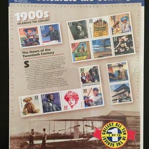 Vintage Celebrate the Century 1900’s Stamps