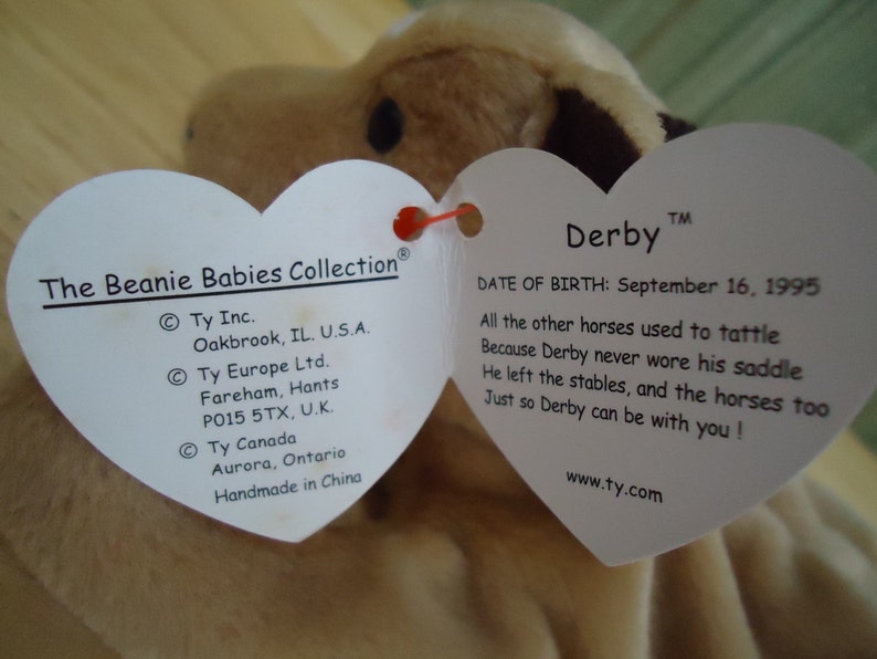 Vintage 1995 ty Derby the Horse Beanie Baby