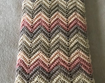 Crocheted Baby Afghan / Blanket - Comfy Cotton Blend - Lap Blanket