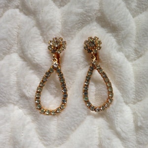 Vintage Faux Diamond Goldtone Earrings