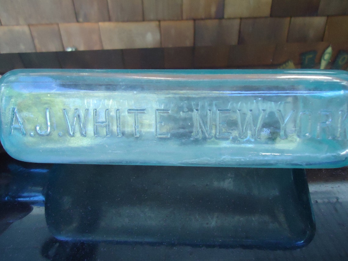 Vintage A.J. White New York Glass Medicine Bottle Etsy