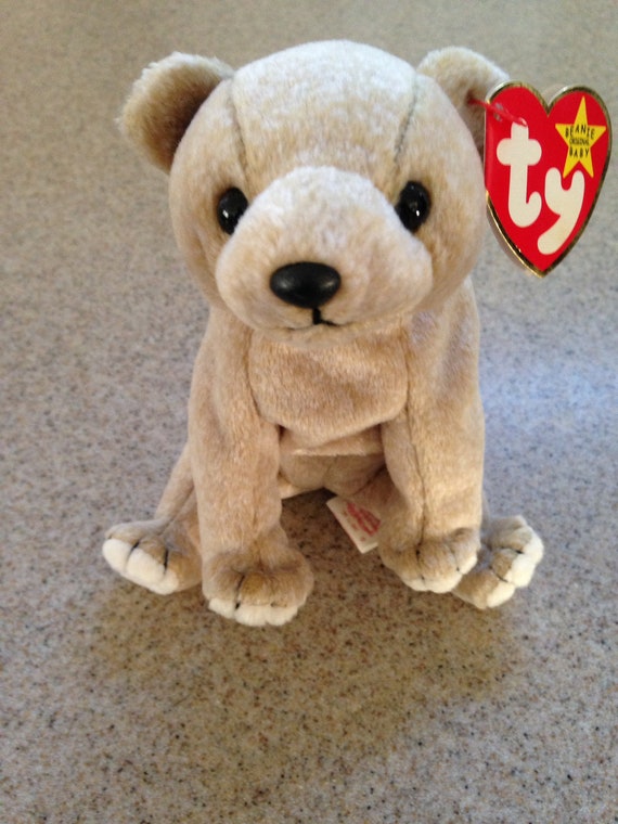 almond the bear beanie baby