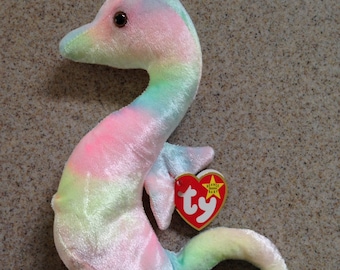 Vintage 1999 ty Neon the Seahorse Beanie Baby