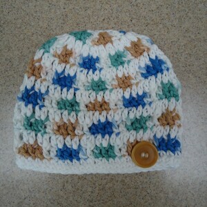 Baby Boy Crocheted Cotton Beanie 3-12 months