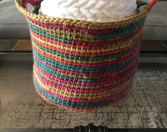 Hand Crocheted Storage Basket / Tote
