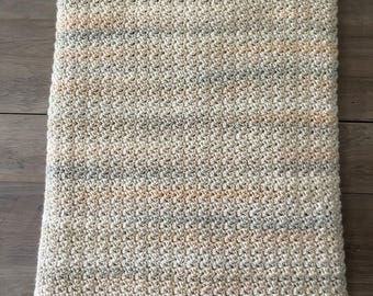 Large Handmade Crocheted Afghan / Blanket / Throw - Comfy Cotton Blend