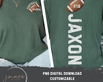 Personalized Football Mom Shirt Design: Custom Name & Number (Digital Download)