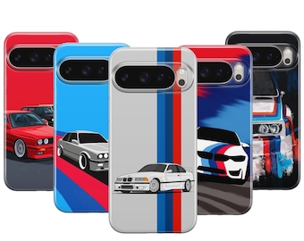 Capa para celular Race Car M Power Beamer para Google Pixel 10 Pro XL, 9 Pro, 8, 7 e Samsung Galaxy S25, S24, S23, S22, S21 e S20 Ultra Plus.