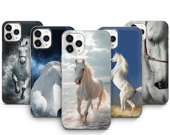 Funda para teléfono con diseño de caballo andaluz y mustang blanco para iPhone 17 ProMax 16Pro 15 Plus 14 13 Mini 12 11 X XS y Pixel 10ProXL 9 Pro 8