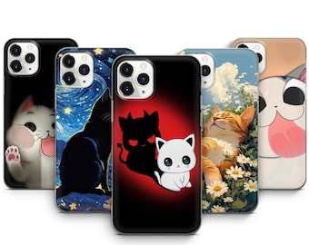 Cat Meme Phone Case Cute Cat Art Parody iPhone Case 17 ProMax 16Pro 15 Plus 14 13 Mini 12 11 X XS & Pixel Cases 10ProXL 9 Pro 8