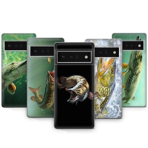 Angeln Riesen Hecht Handytasche Für Google Pixel 9 Pro XL 8 Pro 7 6 5 4 3, Samsung Galaxy S25 Ultra S24 Pro S23 Plus S22 S21 S20