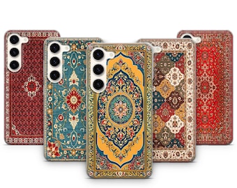 Capa para celular com estampa de tapete de parede retrô, estilo tapete persa antigo, compatível com Samsung Galaxy S26 Ultra, S25 FE, S24 Plus, S23, S22, S21, S20, A17, A16, A26, A37, A36, A55 e A57.
