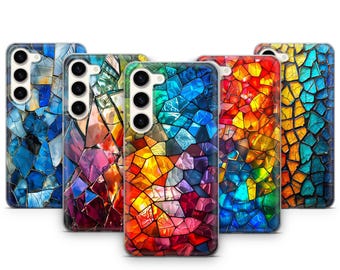 Stained Glass Phone Case Shards Mosaic Cover For Samsung Galaxy S26 Ultra S25 FE S24 Plus S23 S22 S21 S20 A17 A16 A26 A37 A36 A55 A57
