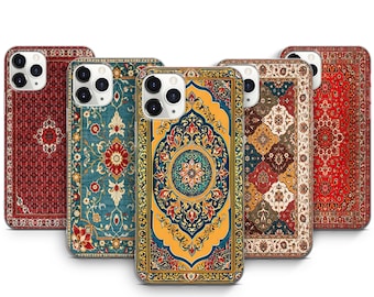 Capa de telefone com tapete de parede antigo, tapetes persas retrô, capa para iPhone 17 ProMax 16Pro 15 Plus 14 13 Mini 12 11 X XS e capas para Pixel 10ProXL 9 Pro 8