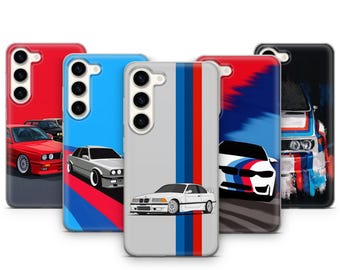 Capa para celular estilo carro esportivo Beamer, modelo retrô de corrida, compatível com Samsung Galaxy S26 Ultra, S25 FE, S24 Plus, S23, S22, S21, S20, A17, A16, A26, A37, A36, A55 e A57.