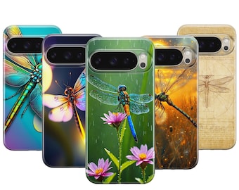 Capa para celular Libélula Natureza Selvagem Boho Google Pixel 10 Pro XL 9 Pro 8 7 Samsung Galaxy S25 S24 S23 S22 S21 S20 Ultra Plus