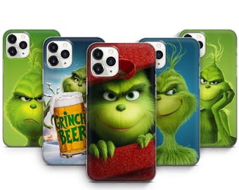 Capa infantil para celular com estampa do Grinch, perfeita para iPhone 17 Pro Max, 16 Pro, 15 Plus, 14, 13 Mini, 12, 11 X, XS, Pixel 10 Pro XL, 9 Pro e 8.