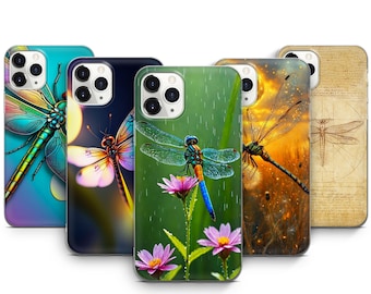 Capa para celular com estampa de libélula, inspirada na natureza, estilo boho, para iPhone 17 Pro Max, 16 Pro, 15 Plus, 14, 13 Mini, 12, 11 X, XS, Pixel 10 Pro XL, 9 Pro e 8.