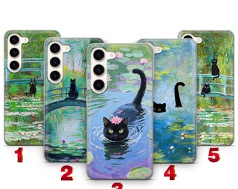 Cat Meme Monet Phone Case Water Lily Parody Case For Samsung Galaxy S26 Ultra S25 FE S24 Plus S23 S22 S21 S20 A17 A16 A26 A37 A36 A55 A57