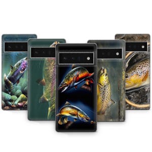 Angeln Flussforelle Handytasche für Google Pixel 9 Pro XL 8 Pro 7 6 5 4 3, Samsung Galaxy S25 Ultra S24 Pro S23 Plus S22 S21 S20