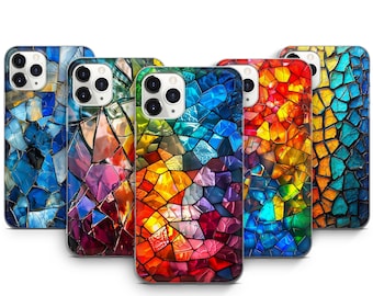 Stained Glass Phone Case Mosaic Shards Cover For iPhone Case 17 ProMax 16Pro 15 Plus 14 13 Mini 12 11 X XS & Pixel Cases 10ProXL 9 Pro 8