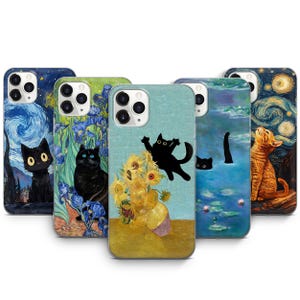 Van Gogh Handyhülle Vincent Cat Meme Cover Für iPhone 16 Pro Max, 15 Plus, 14, 13, 12, 11, XS & Samsung S25, S24, A56, A55, Pixel 9 Pro