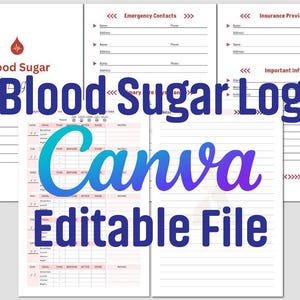 Blood sugar logbook, Diabetic log, Blood sugar planner, Blood sugar notebook