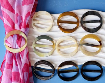 1pcs Natural Buffalo Horn Scarf Ring For Sill Scarf Round Scarf Ring Genuine Natural Buffalo Scarf Ring Gift for her